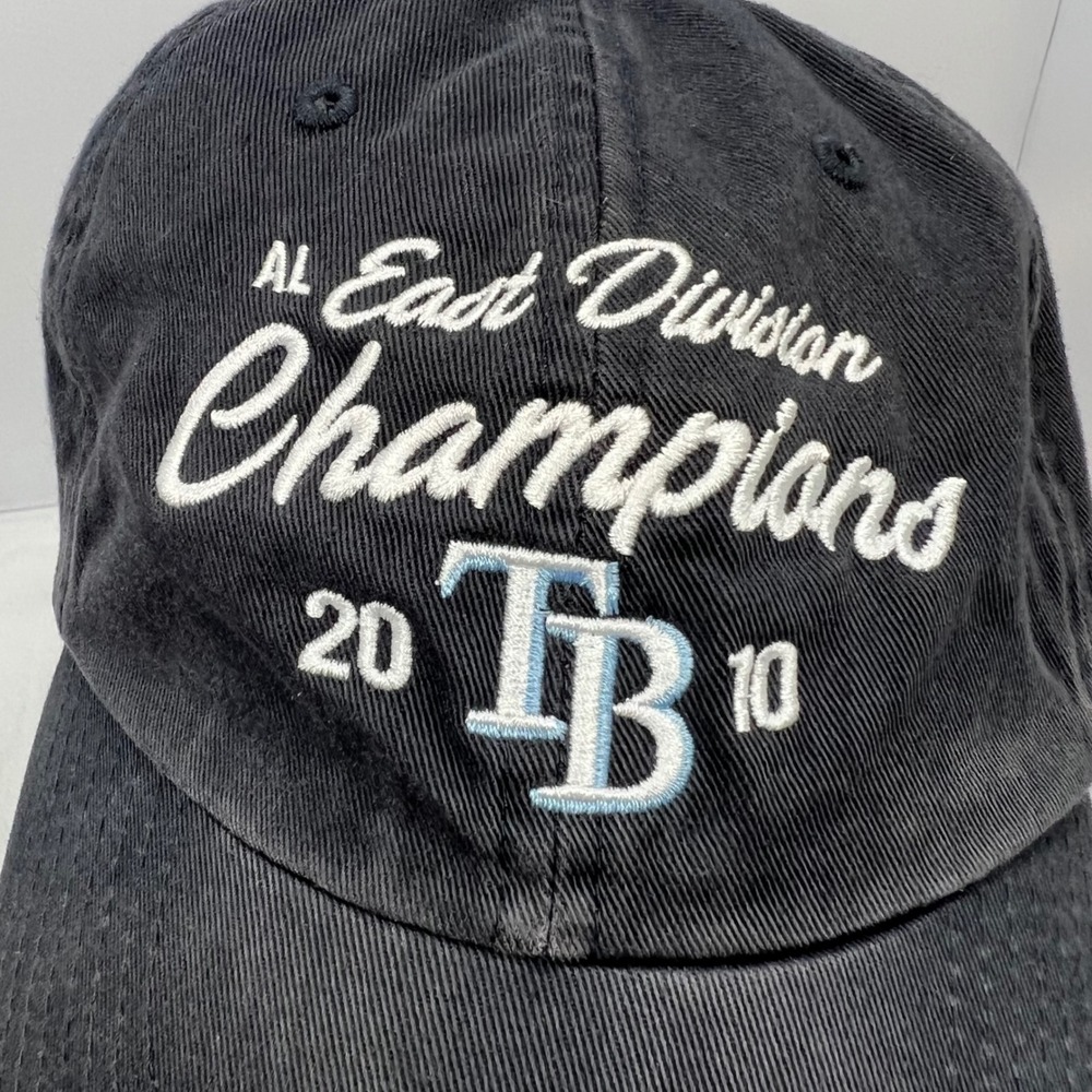 TAMPA BAY RAYS Hat OSFA Navy Blue 2010 AL East Champions Cap '47 Brand Baseball - Picture 2 of 10
